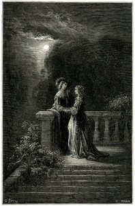 Sigognac et Isabelle : amoureux enfin réunis au clair de lune. À la fin, l
