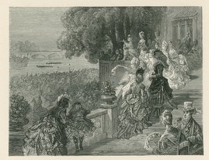 Spectateurs regardant une course de bateaux - Gustave Dore