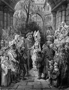 La mariée et le marié entrant dans la salle, scène de 
