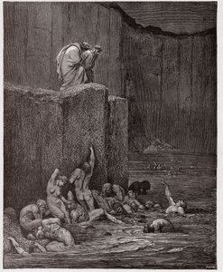 La Divine Comédie, Enfer, Chant 18: Courtisanes et flatteurs dans le huitième cercle - Illustration de Gustave Doré - Gustave Dore