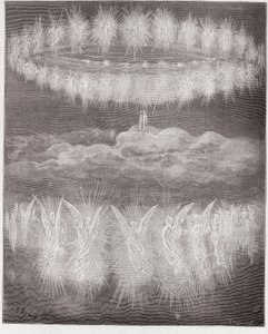La Divine Comédie, Paradiso, Chant 12 : Les anneaux des âmes glorifiées dans le soleil - par Dante Alighieri (1265-1321) - Illustration par Gustave Doré (1832-1883)