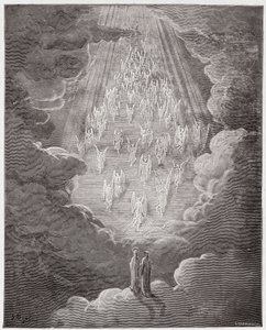 La Divine Comédie, Paradiso, Chant 21 : Béatrice et Dante dans la sphère de Saturne - par Dante Alighieri (1265-1321) - Illustration par Gustave Doré (1832-1883)