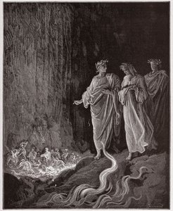 La Divine Comédie, Purgatorio, Chant 25 : Les poètes dans le septième cercle - par Dante Alighieri (1265-1321) - Illustration par Gustave Doré (1832-1883)