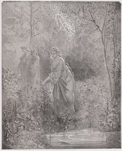 La Divine Comédie, Purgatoire, Chant 27 : Le rêve de Léa dans le pré - par Dante Alighieri - Illustration de Gustave Doré - Gustave Dore