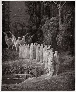 La Divine Comédie, Purgatorio, Chant 29 : Les 24 anciens dans la procession apocalyptique - par Dante Alighieri (1265-1321) - Illustration par Gustave Doré (1832-1883) - Gustave Dore
