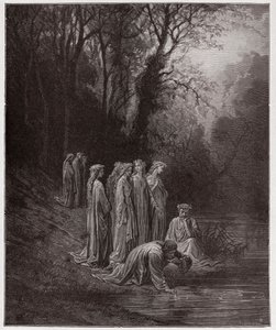 La Divine Comédie, Purgatoire, Chant 33 : Dante boit de la rivière Eunoe - par Dante Alighieri - Illustration de Gustave Doré - Gustave Dore