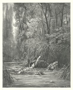 Les Fables de La Fontaine : Le Torrent et la Rivière - Gustave Dore