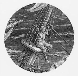 Le marin en haut du pont du navire, scène de 