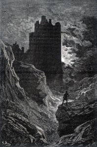 Le château de la peur - illustration de la peur par Gustave Doré, gravure
