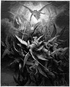 La chute des anges, illustration par Gustave Doré pour "Le Paradis perdu" de John Milton. Gravure de 1866. Collection privée
