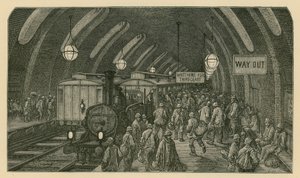 Le train des ouvriers (gravure)