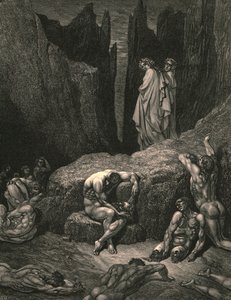 Pourquoi fixes-tu encore ton regard en bas parmi les ombres mutilées et misérables, vers 1890
