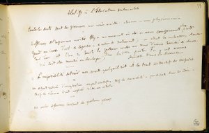 Folio 39 du cahier n° 19 Page manuscrite des brouillons de Gustave Flaubert. Plans pour l