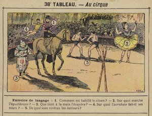 Au cirque (lithographie en couleur)