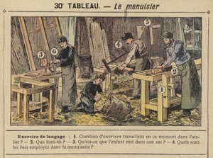 Le menuisier (lithographie en couleur)