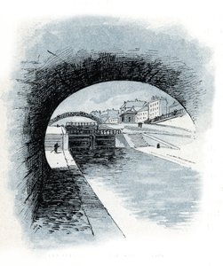 Les écluses du canal Saint-Martin, Paris (dessin de Gustave Fraipont)