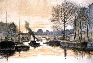 Paris, rivière Seine et le Pont Neuf