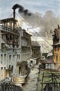 Vue de la rivière Bièvre depuis le boulevard Port Royal, Paris Dessin de Gustave Fraipont (1849-1923) tiré de « La Seine à travers Paris » par Saint-Juirs