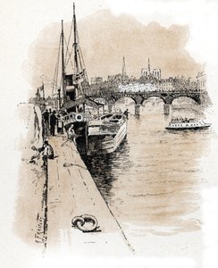 Vue de la compagnie Seine et Thames dont les bateaux relient Paris et Londres