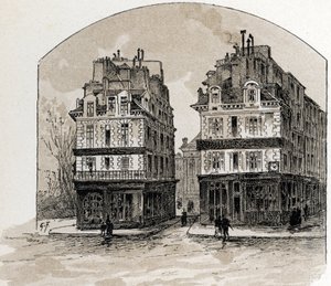 Vue des vieilles maisons du Pont-Neuf à Paris (dessin de Gustave Fraipont)