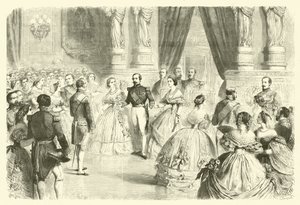 Danser la quadrille à un bal de la cour impériale française (gravure)