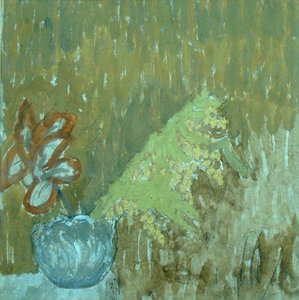 Mimosa et autres fleurs dans un vase, vers 1930