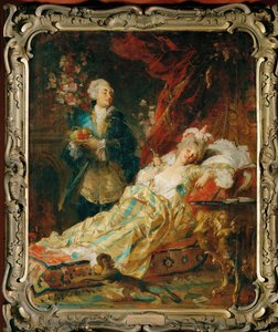 Le roi Louis XV dans le boudoir de Mme (peinture sur toile) - Gyula (1844-1920) Benczur