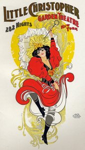 Divertissement. Danse. Danseuse de cancan. Affiche par H.A. Thomas pour un spectacle au Little Christopher Theatre, New York, USA, c.1895 (affiche) - H.A. Thomas