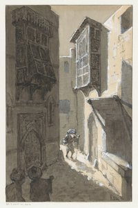 Homme avec paquetage dans une rue