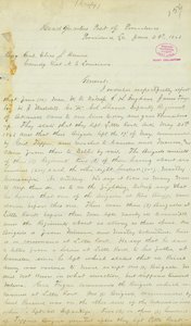Lettre de H. T. Reid, quartier général, Poste de Providence, Louisiane, au Brigadier Général Elias S. Dennis, 22 juin 1863