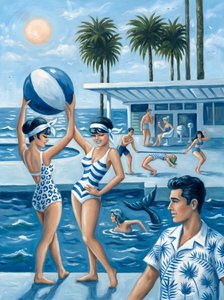Plaisirs rétro au bord de la piscine