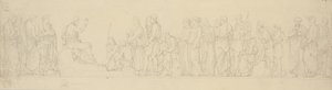 Le Sermon sur la montagne. Composition de frise avec étude pour un relief divergent dans l