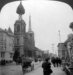 Conséquences du grand tremblement de terre, San Francisco, Californie, USA, 1906