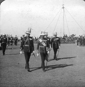 Le roi George V 1865-1936 avec le brigadier général Sir R Grimston, Delhi, Inde, 1912 - H. D. Girdwood