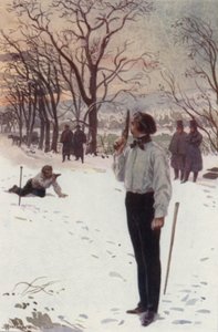 Henri, immobile et couvrant son visage avec son pistolet, attendait - H. Delaspre