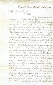 Appel des membres de la Compagnie du Capitaine Eppstein, Boonville Home Guards, Prison du Capitole, Jefferson City, au Major Général Fremont, 1 octobre 1861 - H. L. Hoefer