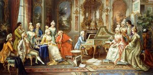 Jeune Mozart donnant un récital