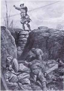 Le soldat Brown (Gordon Highlander) bombardant l