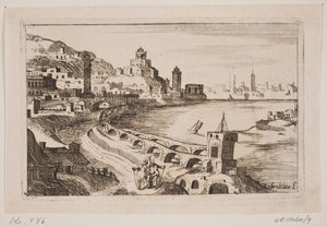 Rive du fleuve avec ville orientale - H. Rosenkilde