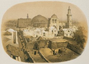 Église du Saint-Sépulcre à Jérusalem. Gravure de Stelzner - Steinkopk J.F. Editore