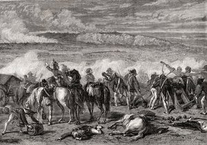 La bataille de Jemappes, 6 novembre 1792, gravée par Alexandre Hurel
