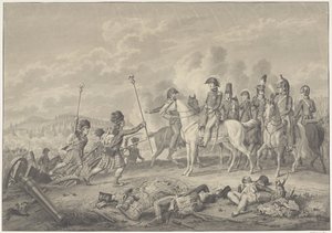 Le duc de Wellington reçoit deux étendards avec des aigles capturés aux Français pendant la bataille de Waterloo, 1815