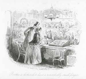 Rues de Londres : Bertha est déclarée avoir un doigt remarquablement petit - Hablot Knight (1815 92) Browne