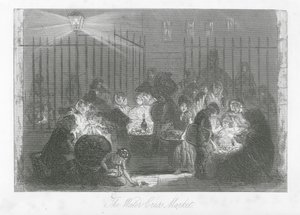 Rues de Londres : Le Marché de Cresson (gravure) - Hablot Knight (1815-92) Browne