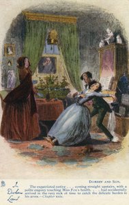 Dans le pays de Dickens - Carte postale de Dombey et Fils, vers 1907 - Hablot Knight Browne