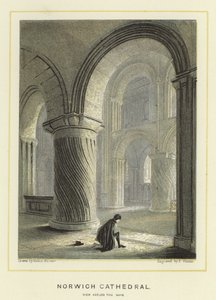 Cathédrale de Norwich, vue à travers la nef - Hablot Knight Browne