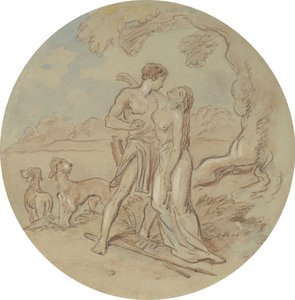 Un des dix-huit dessins pour une série de planches illustrant Vénus et Adonis - Hablot Knight Browne