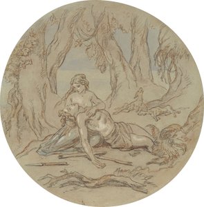 Un des dix-huit dessins pour une série de planches illustrant Vénus et Adonis
