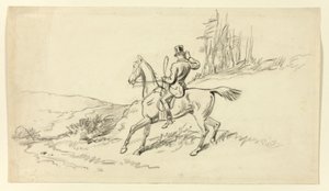 Cavalier retenant son cheval - Hablot Knight Browne