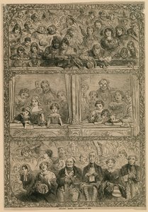 La pantomime : Galerie, Loges, Parterre (gravure) - Hablot Knight Browne